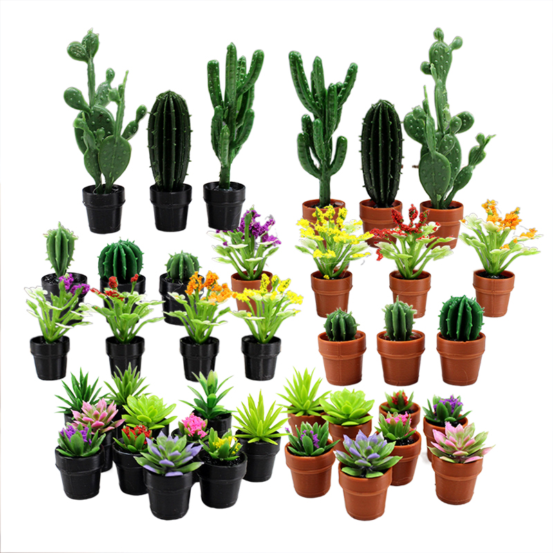 8Pcs Miniature Plastic Potted  - Echeveria Succulent review and price