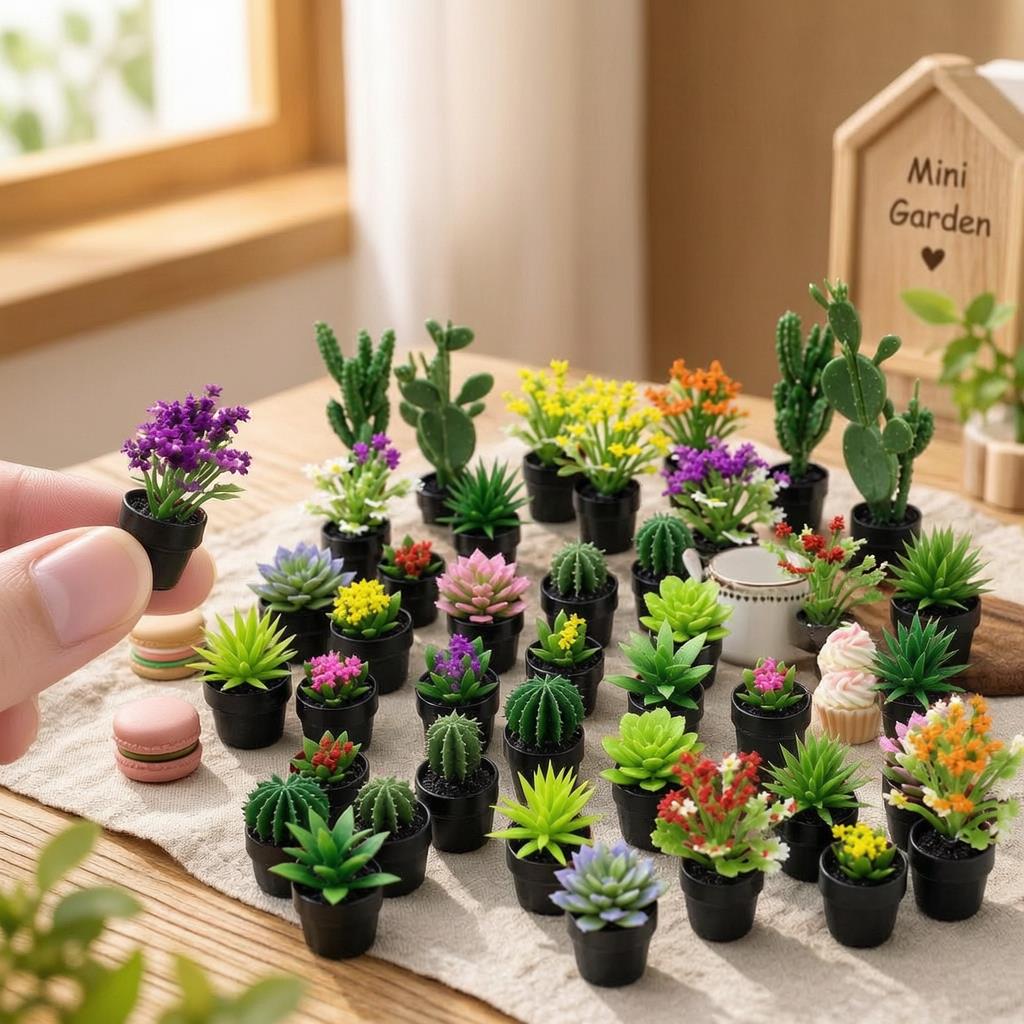 8Pcs Miniature Plastic Potted  - Echeveria Succulent review and price